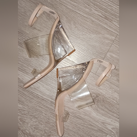 Shoe Dazzle Clear Wedged Sandals - Picture 11 of 16